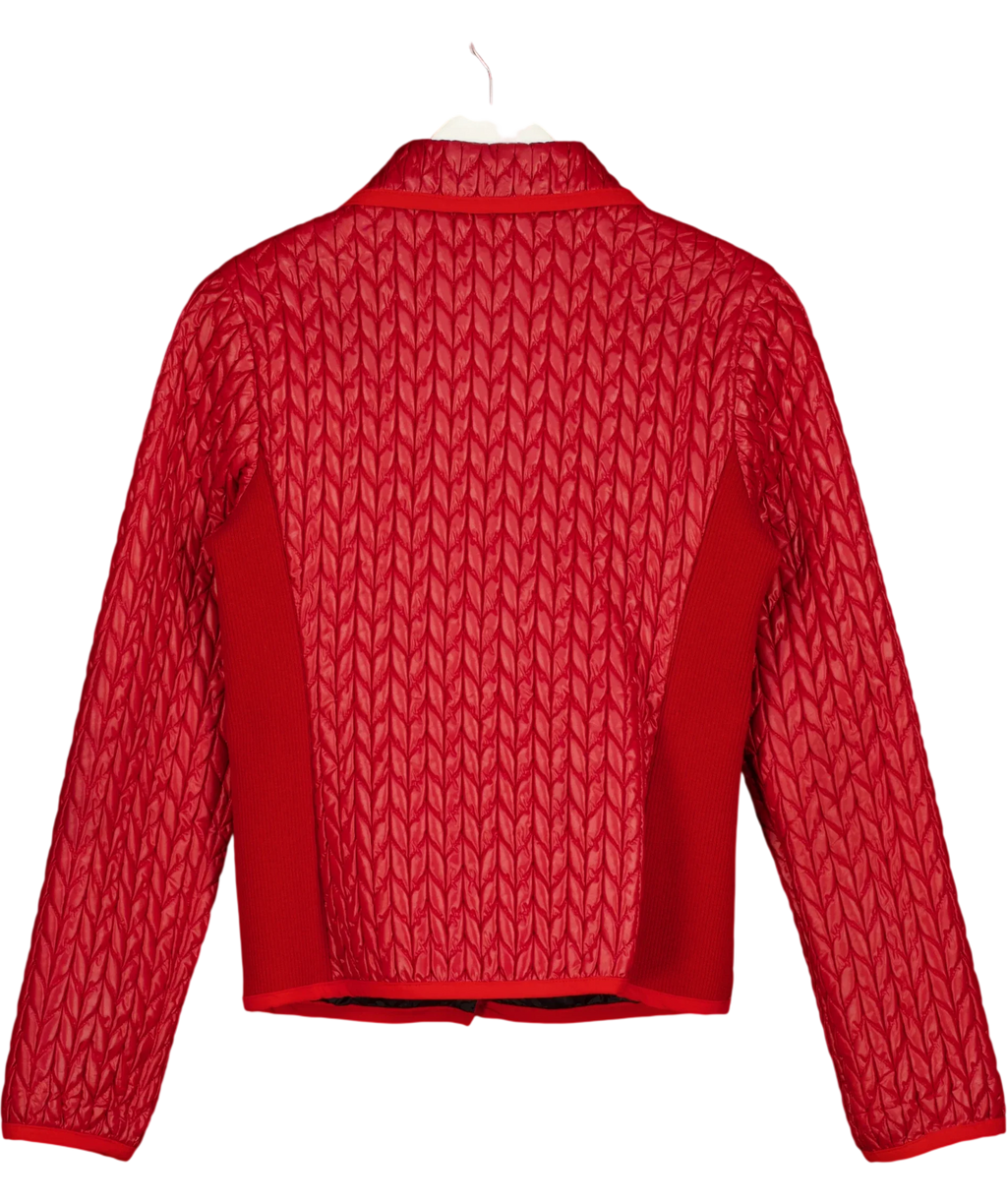 Prada Red Red Quilted Jacket, size UK 8 — back