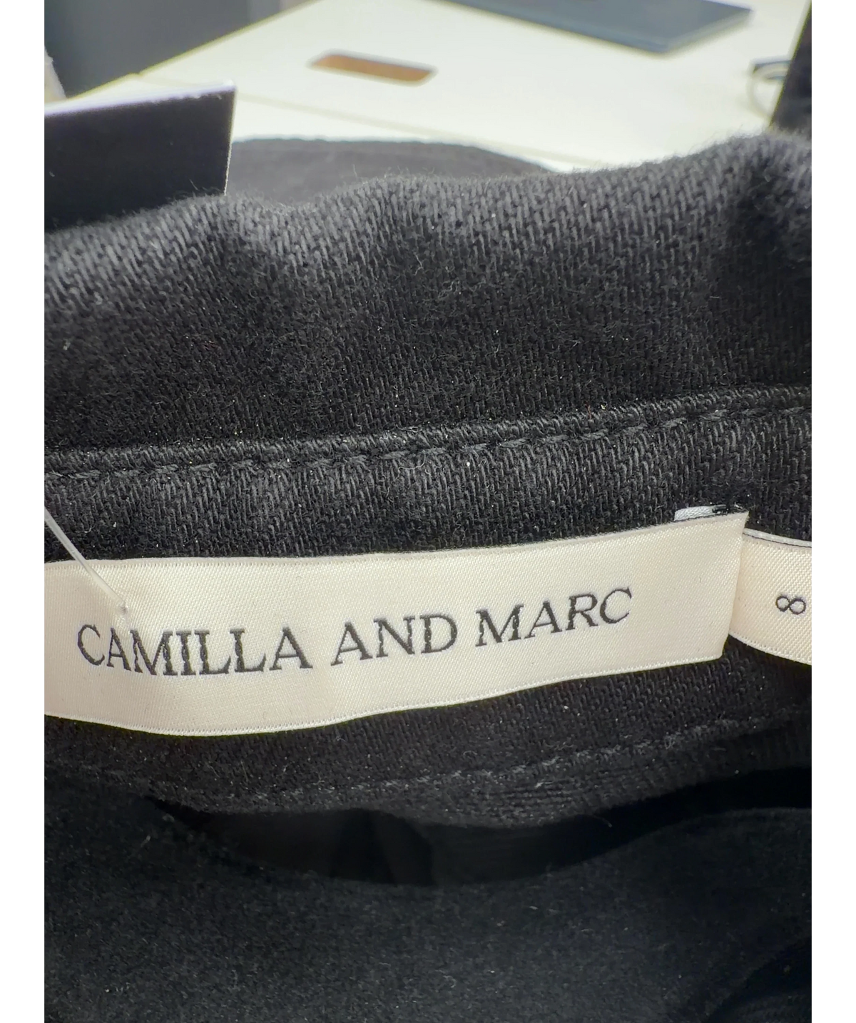 Camilla And Marc Black Caden Denim Shirt, size UK 8 — detail