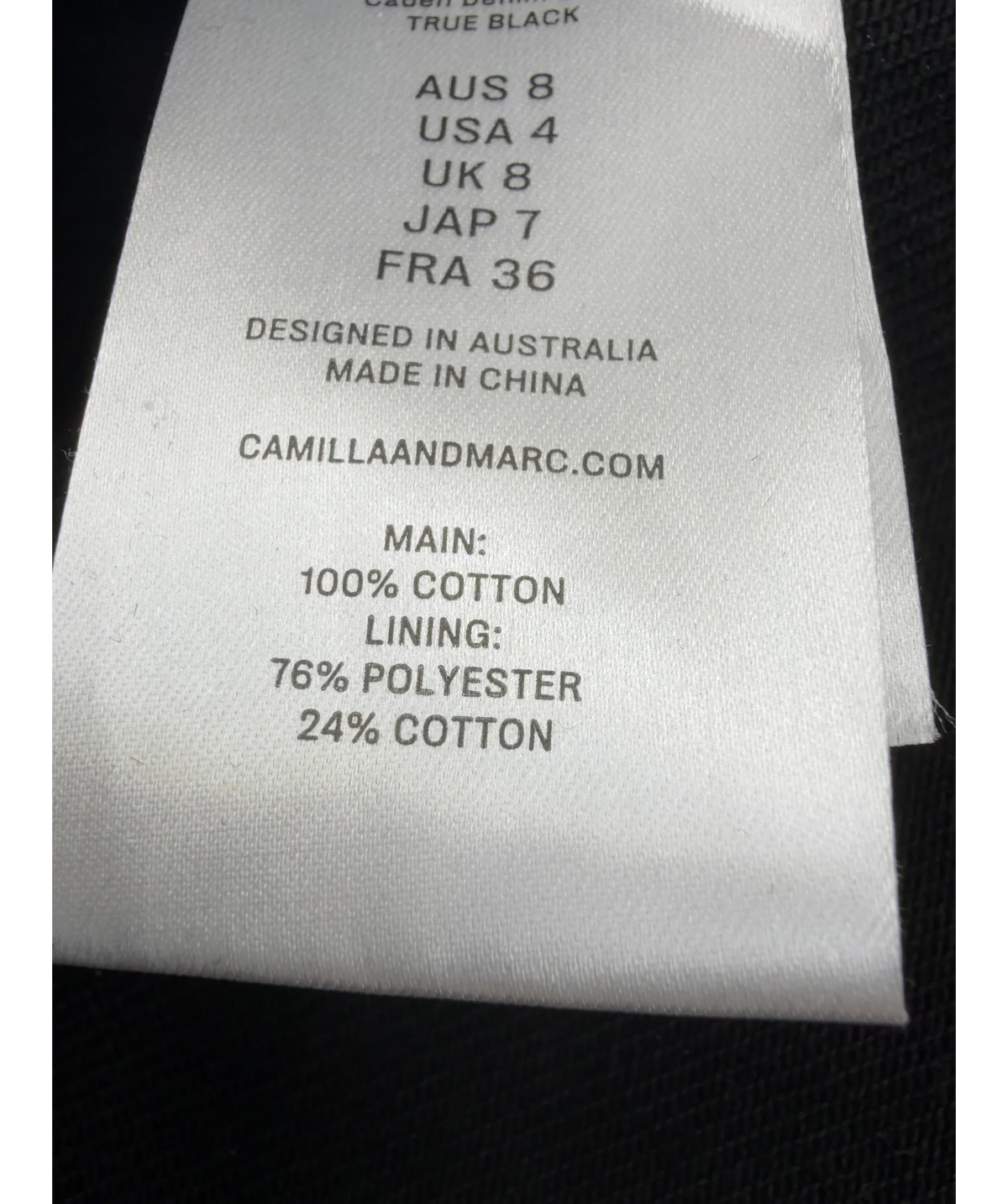 Camilla And Marc Black Caden Denim Shirt, size UK 8 — label