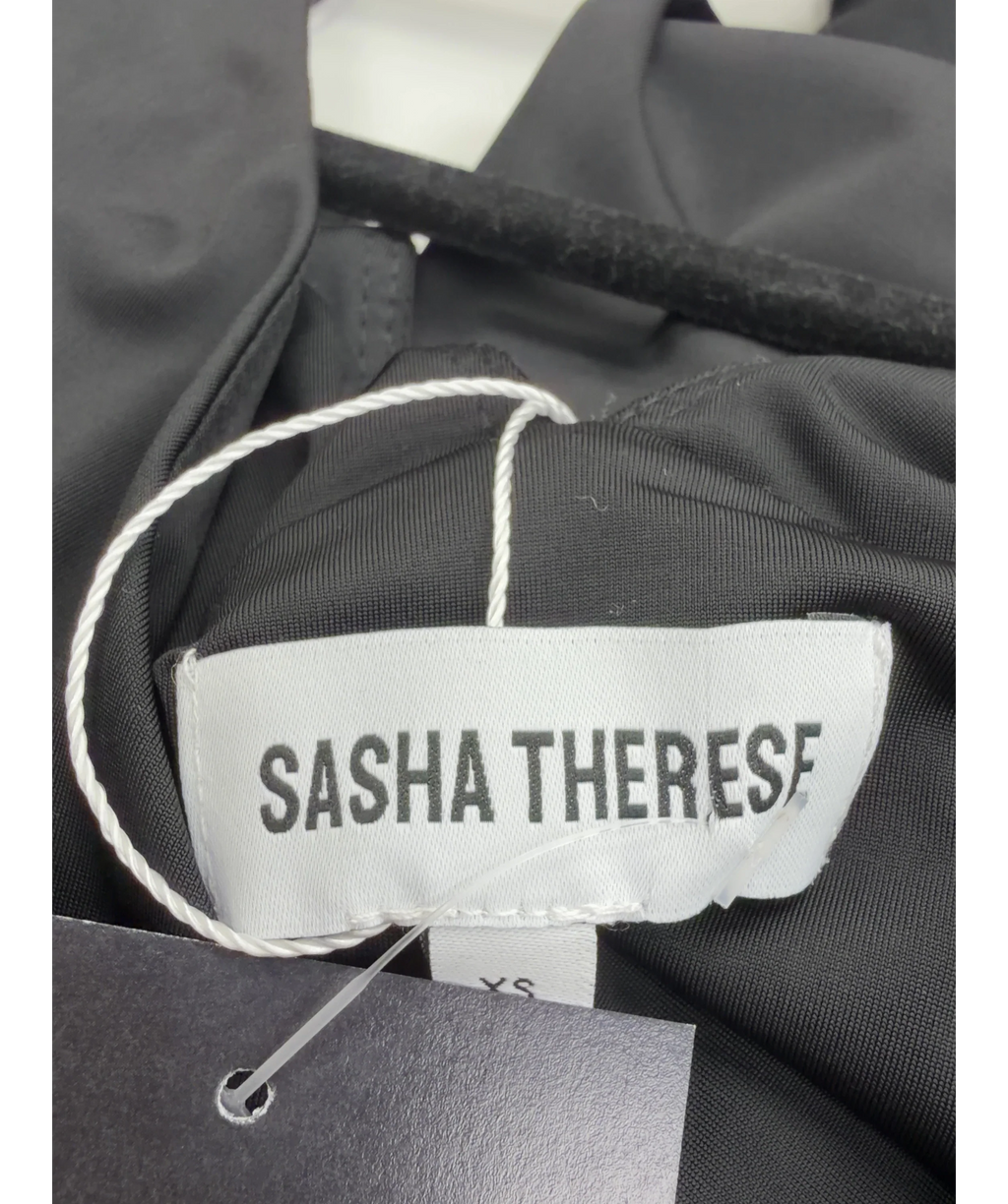 Sasha Therese Black Winnie Mini Dress, size UK XS — detail