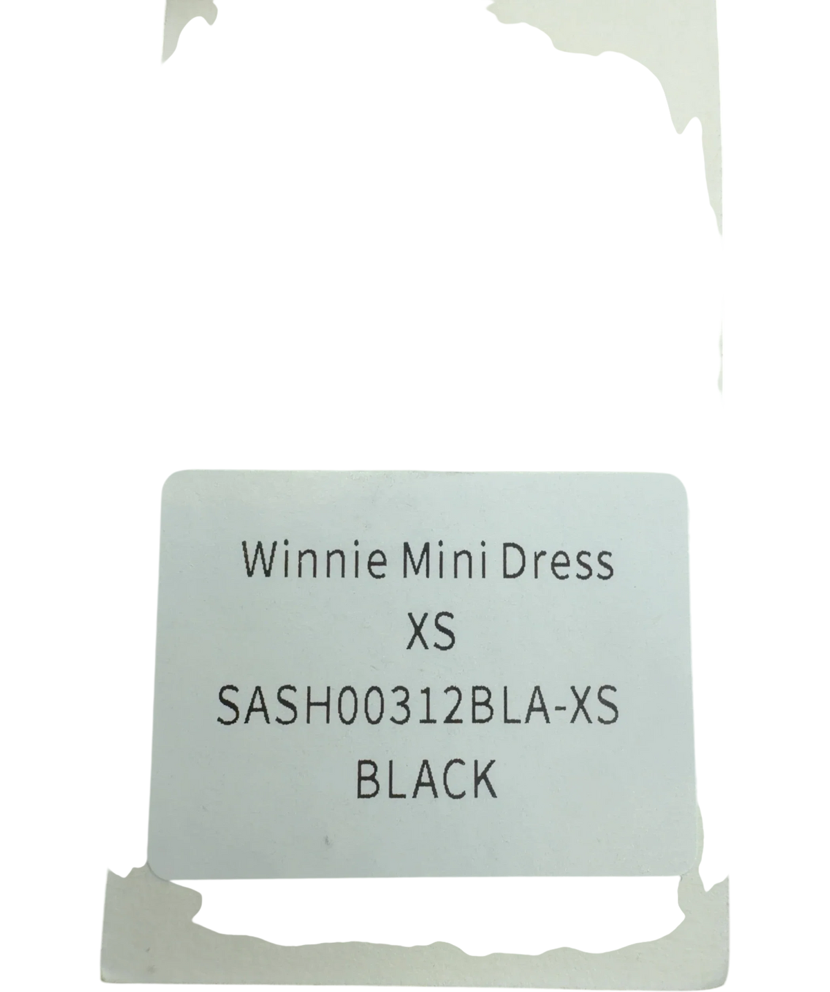 Sasha Therese Black Winnie Mini Dress, size UK XS — fabric detail