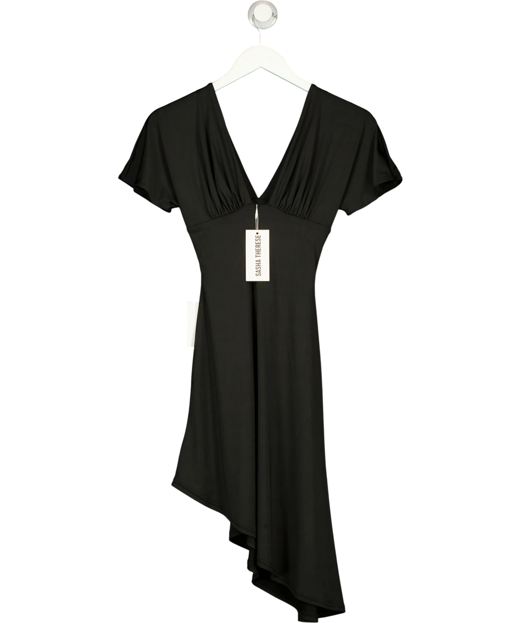 Sasha Therese Black Winnie Mini Dress, size UK XS — front