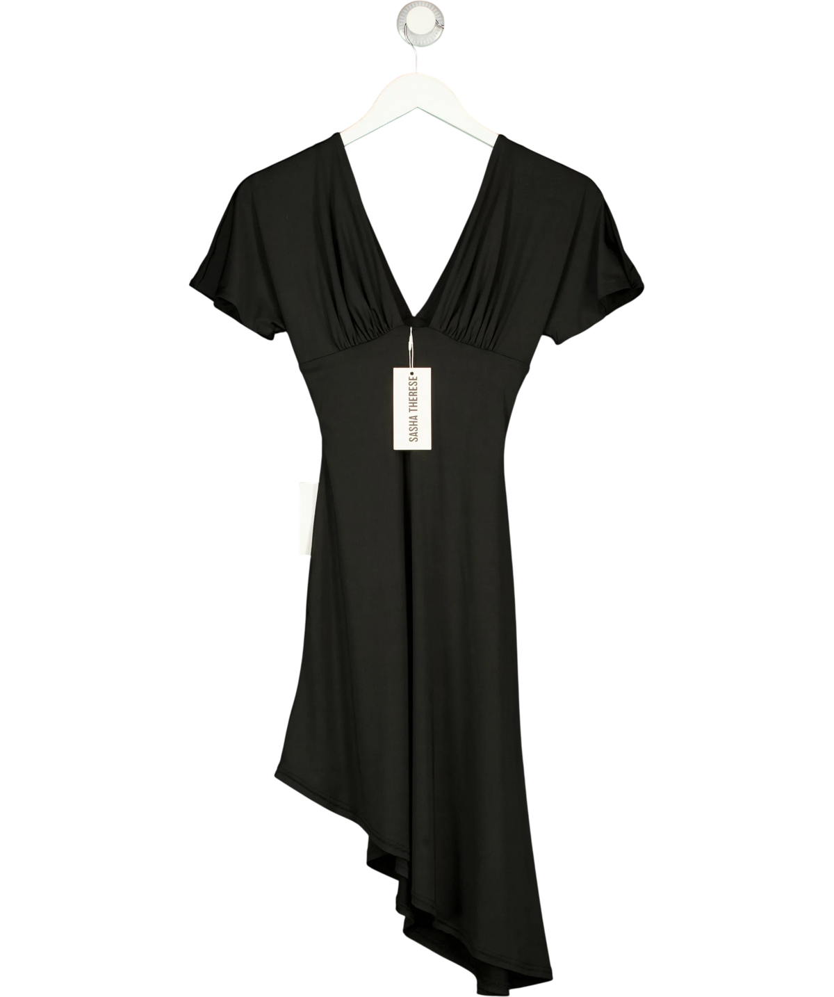 Sasha Therese Black Winnie Mini Dress, size UK XS — front