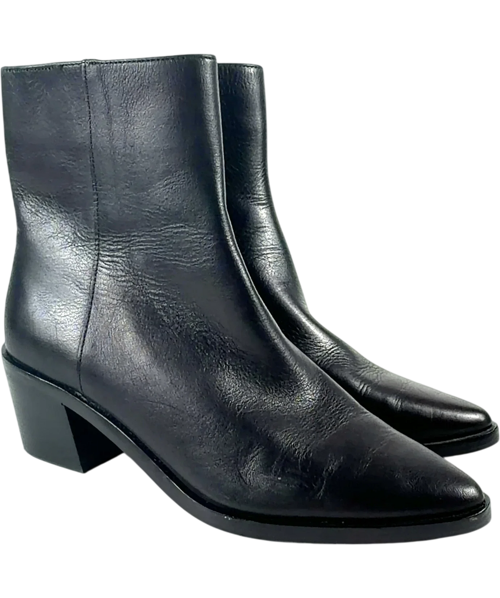 Madewell Black The Everten Ankle Boot, size UK 6.5 EU 39.5 👠 — front
