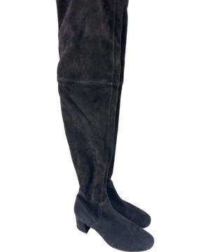 & Other Stories Suede Thigh High Boots Black EU 37 UK 4