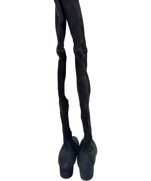 & OTHER STORIES Black Suede Thigh High Boots, size UK 4 EU 37 👠 — back
