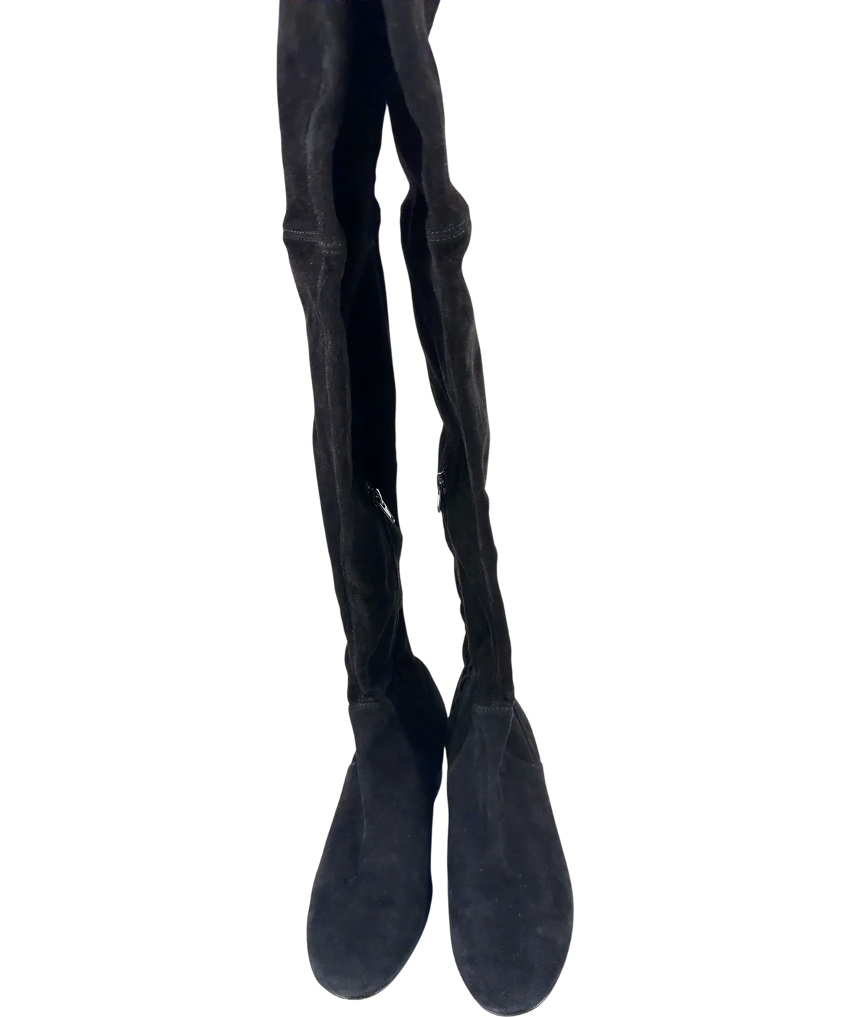 & OTHER STORIES Black Suede Thigh High Boots, size UK 4 EU 37 👠 — detail