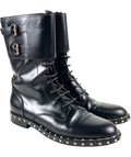 Valentino Garavani Black Rockstud Combat Boots, size UK 5.5 EU 38.5 👠 — front