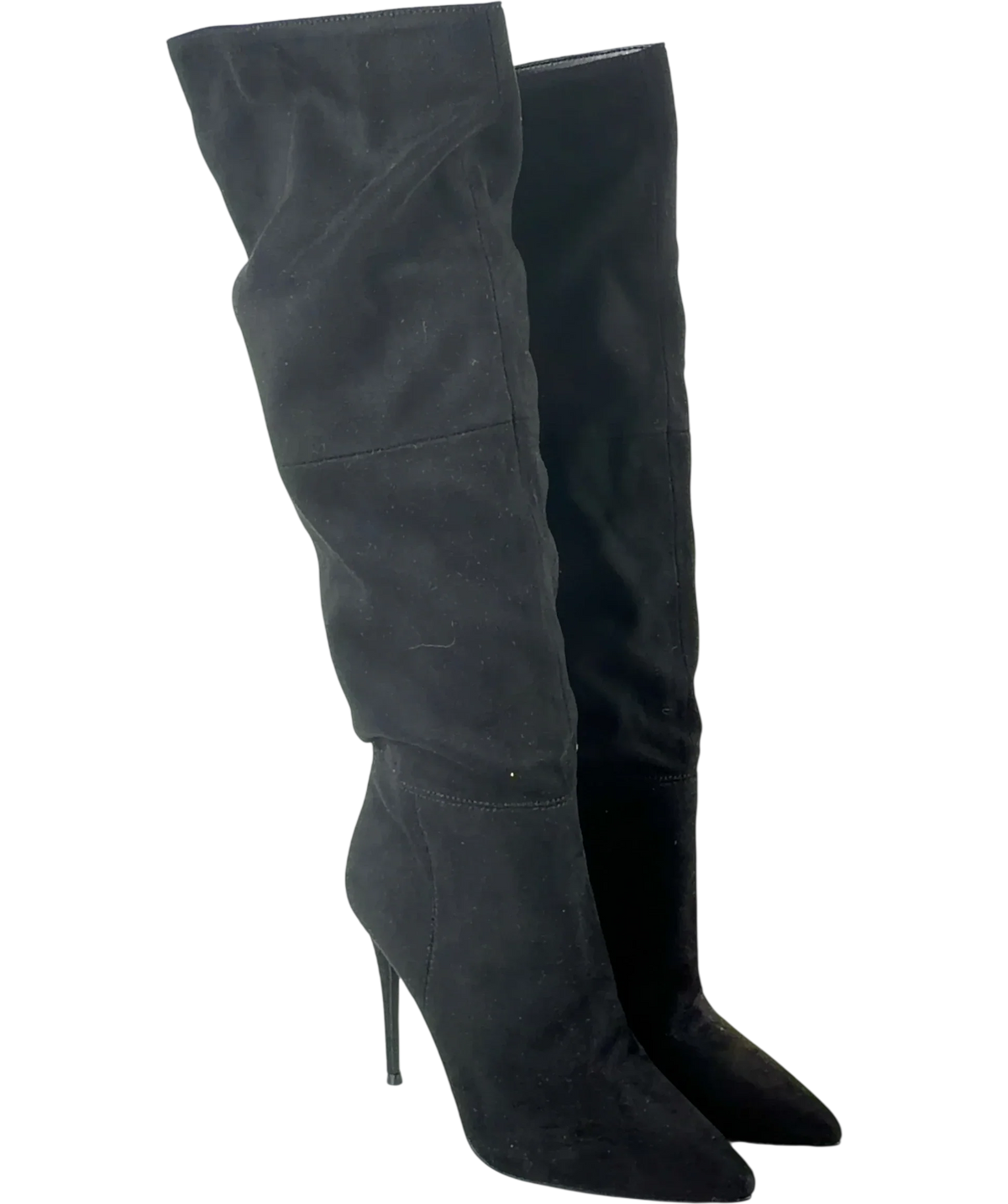 STEVE MADDEN Black DakotaGo to product viewer dialogue for this item. over-the-knee stiletto boot, size UK 5 EU 38 👠 — front