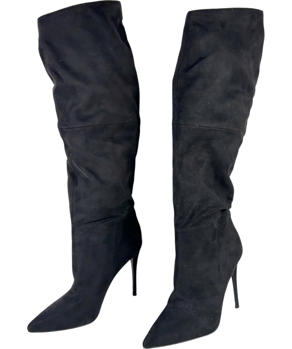 STEVE MADDEN Black DakotaGo to product viewer dialogue for this item. over-the-knee stiletto boot, size UK 5 EU 38 👠 — label