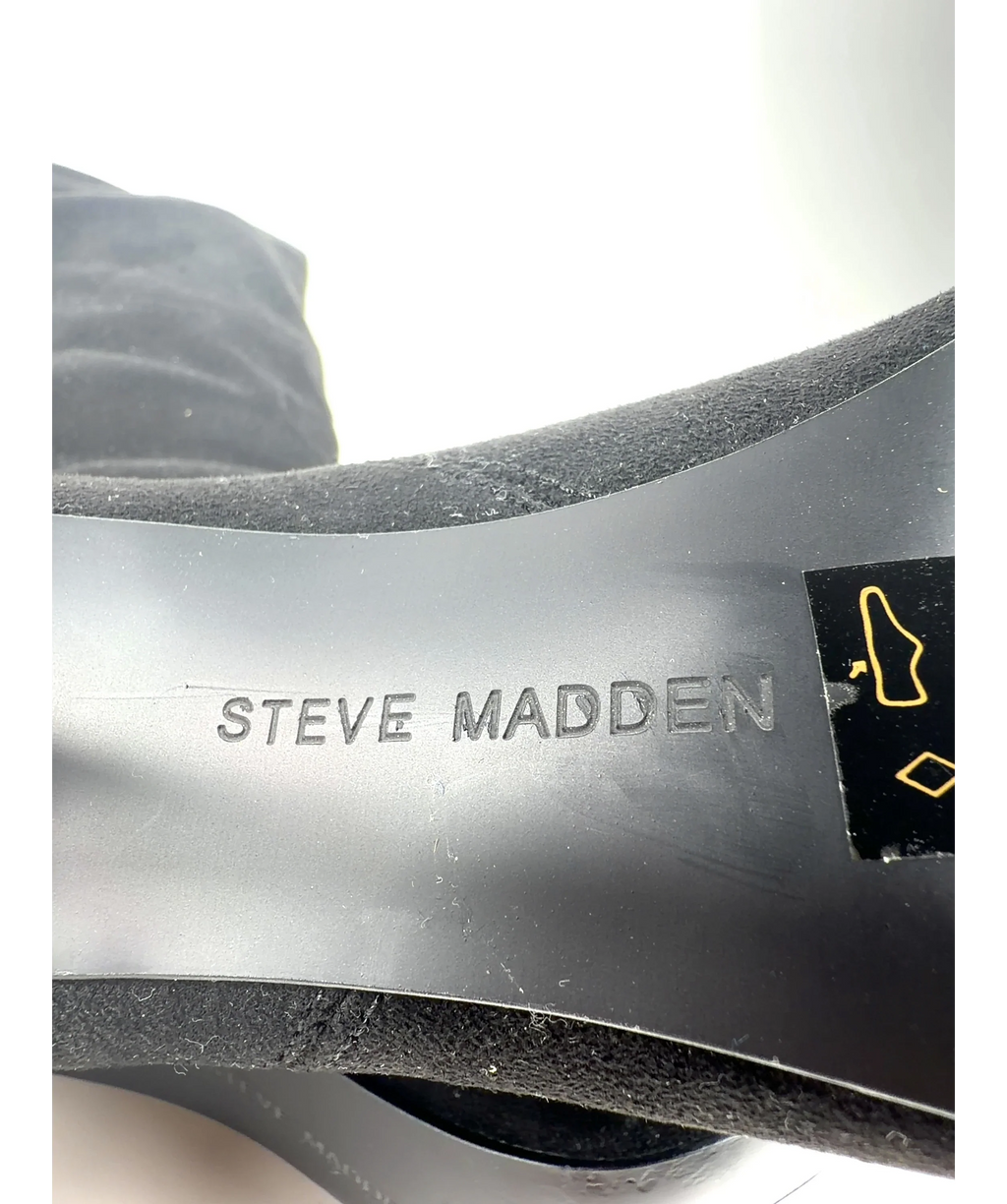 STEVE MADDEN Black DakotaGo to product viewer dialogue for this item. over-the-knee stiletto boot, size UK 5 EU… — care label