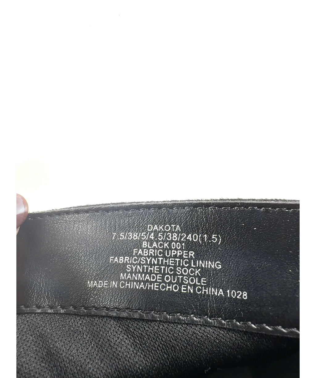 STEVE MADDEN Black DakotaGo to product viewer dialogue for this item. over-the-knee stiletto boot, size UK 5… — fabric detail