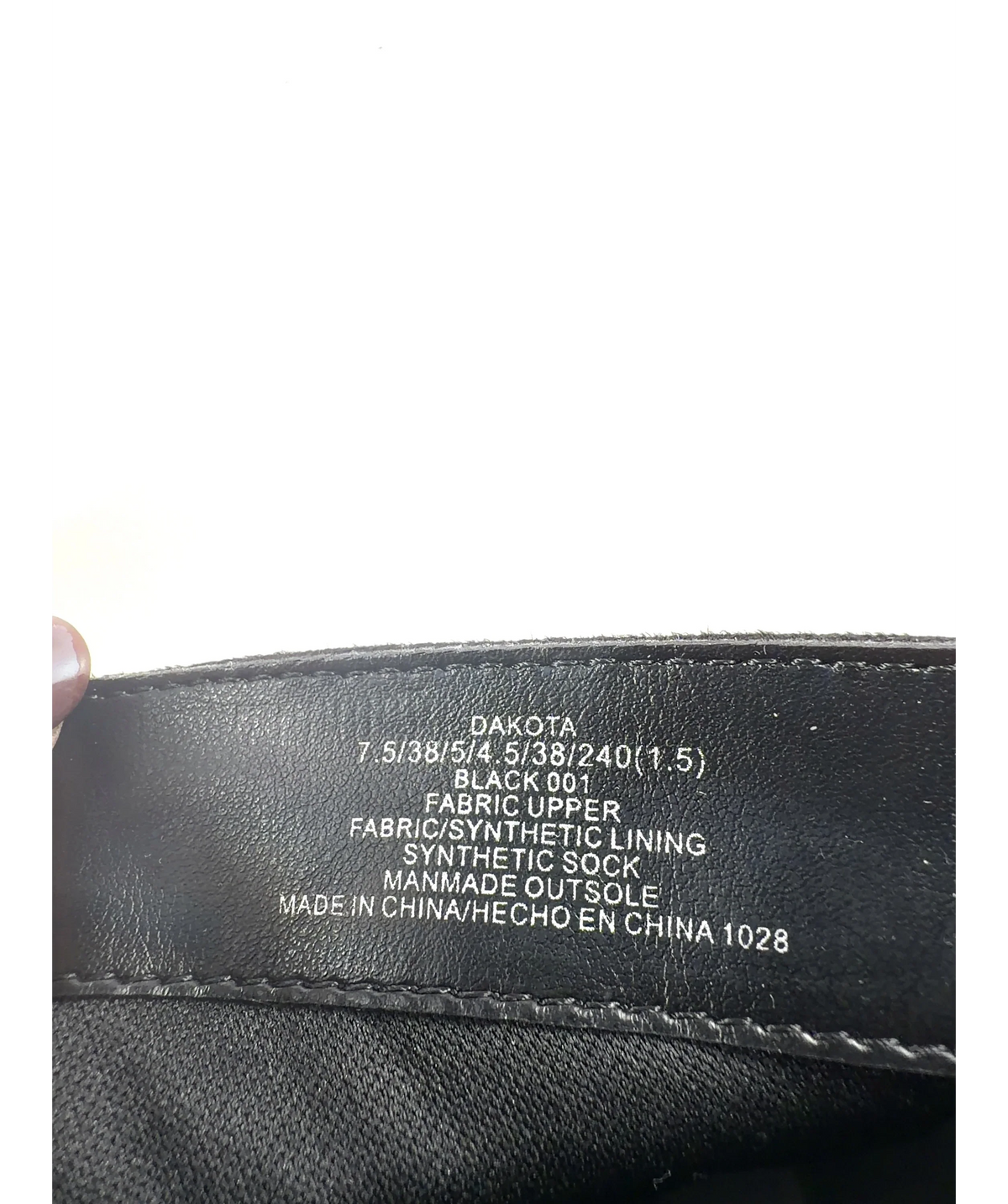 STEVE MADDEN Black DakotaGo to product viewer dialogue for this item. over-the-knee stiletto boot, size UK 5… — fabric detail