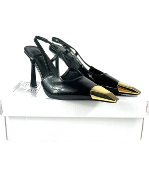 Ego HAM368 THAILA BKPU Black Metallic Heels UK 4