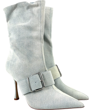 Steve Madden Banter Light Blue Buckle Boots UK 7