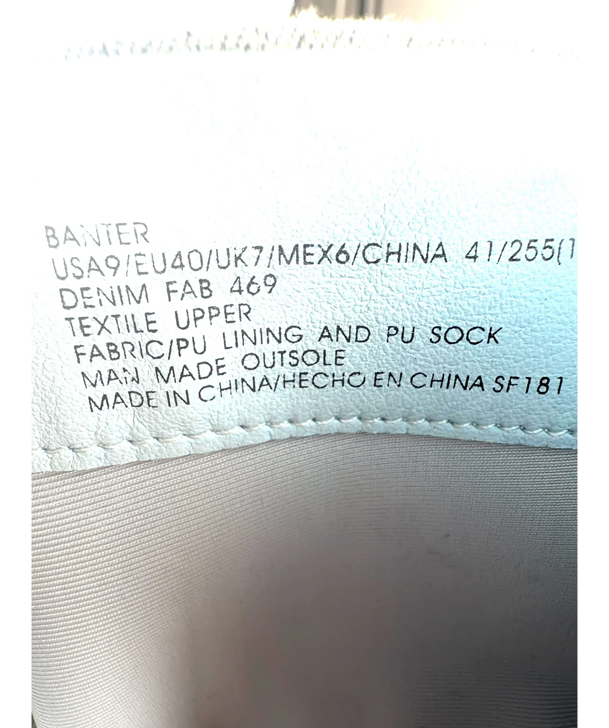 STEVE MADDEN light blue Banter, size UK 7 EU 40 👠 — fabric detail