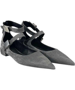Charles & Keith Robbie Denim-Effect Mary Jane Flats EU 37 UK 4
