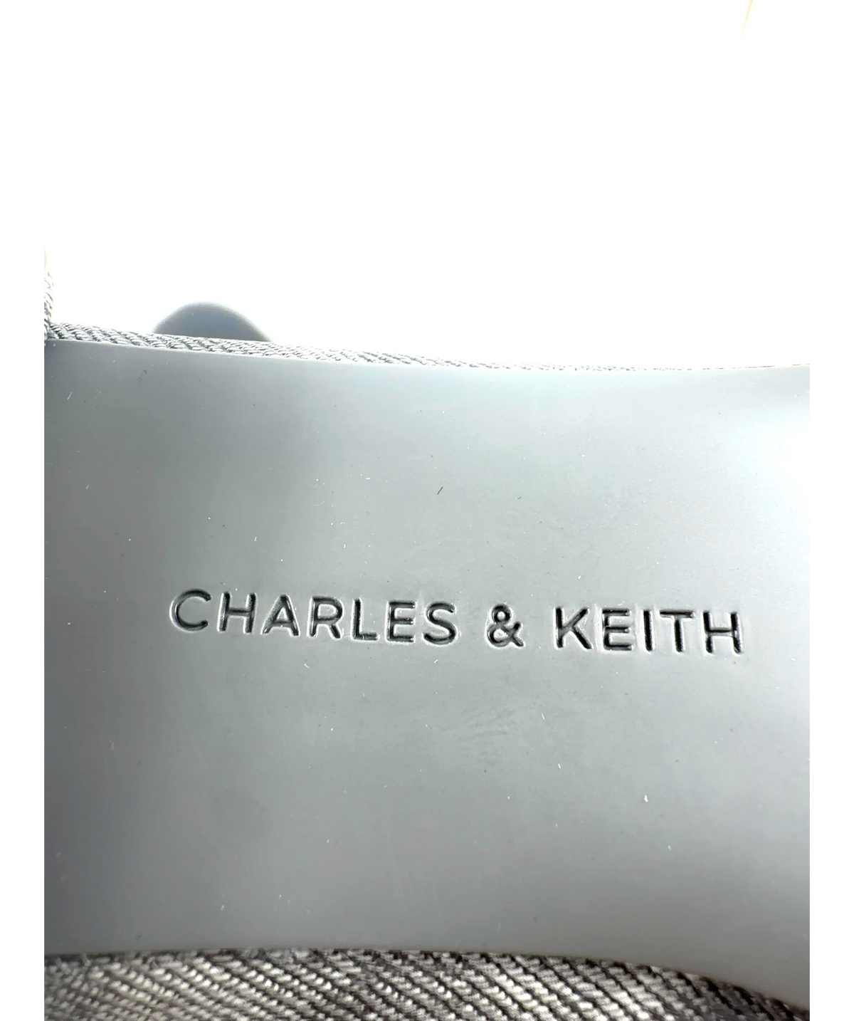 Charles & Keith Grey Robbie Denim-Effect Mary Jane Flats, size UK 4 EU 37 👠 — care label