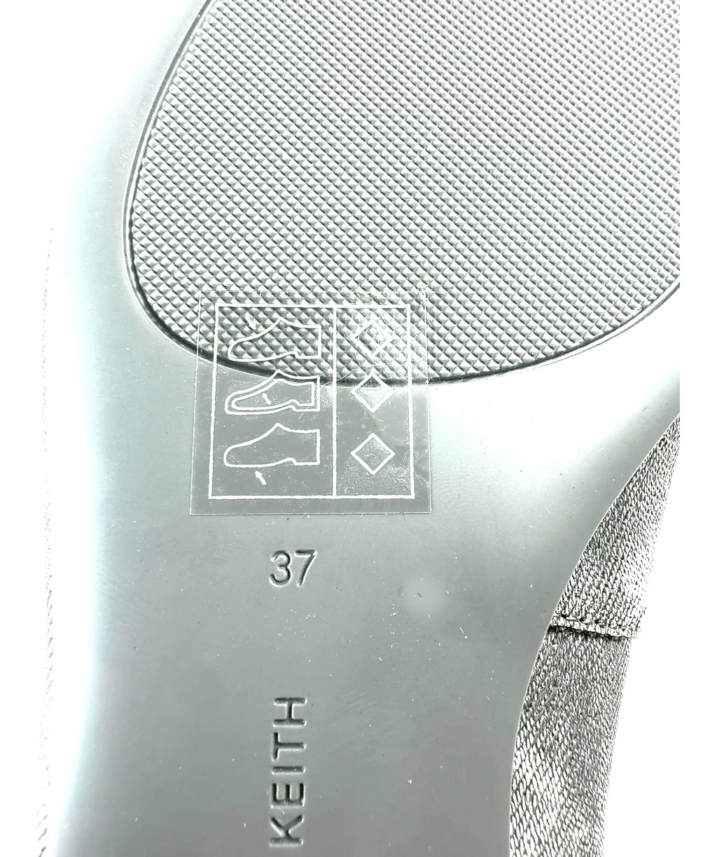 Charles & Keith Grey Robbie Denim-Effect Mary Jane Flats, size UK 4 EU 37 👠 — additional view