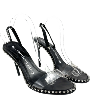 Alexander Wang Nova Studded Slingback Sandals Black   UK 6 EU 39