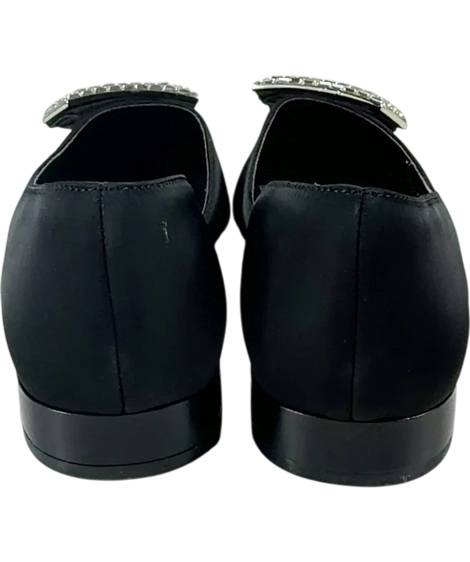 Urban Revivo Black crystal-embellished pointed-toe flat, size UK 4 EU 37 👠 — back