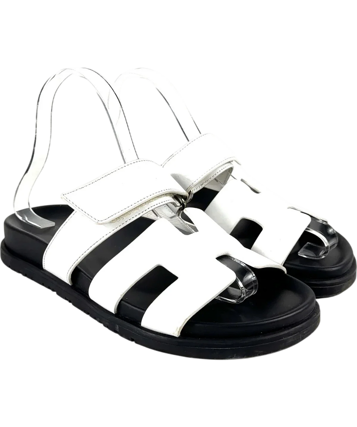 HERMES White Chypre Techno Sandals, size UK 4.5 EU 37.5 👠 — front