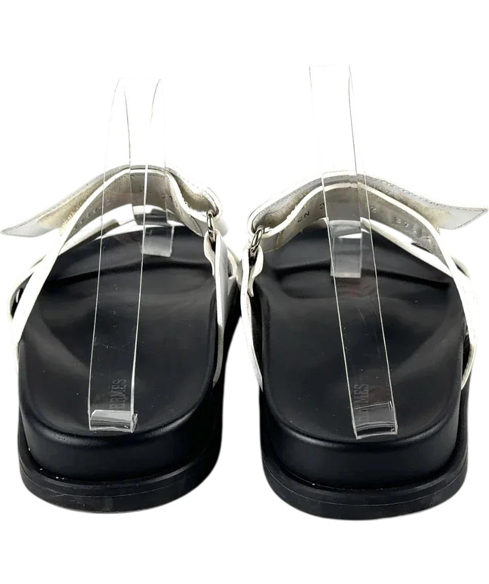 HERMES White Chypre Techno Sandals, size UK 4.5 EU 37.5 👠 — back
