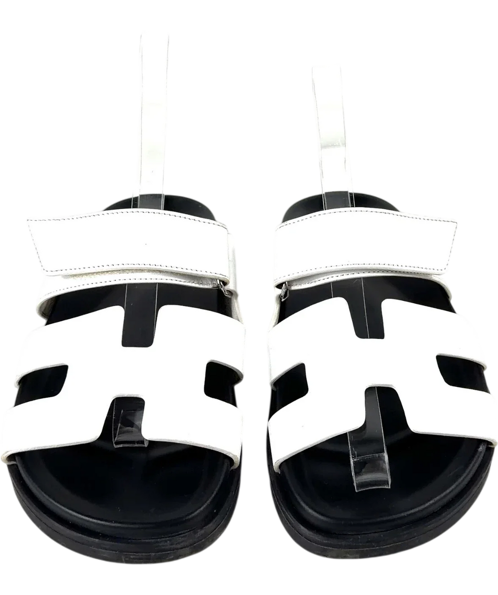 HERMES White Chypre Techno Sandals, size UK 4.5 EU 37.5 👠 — detail