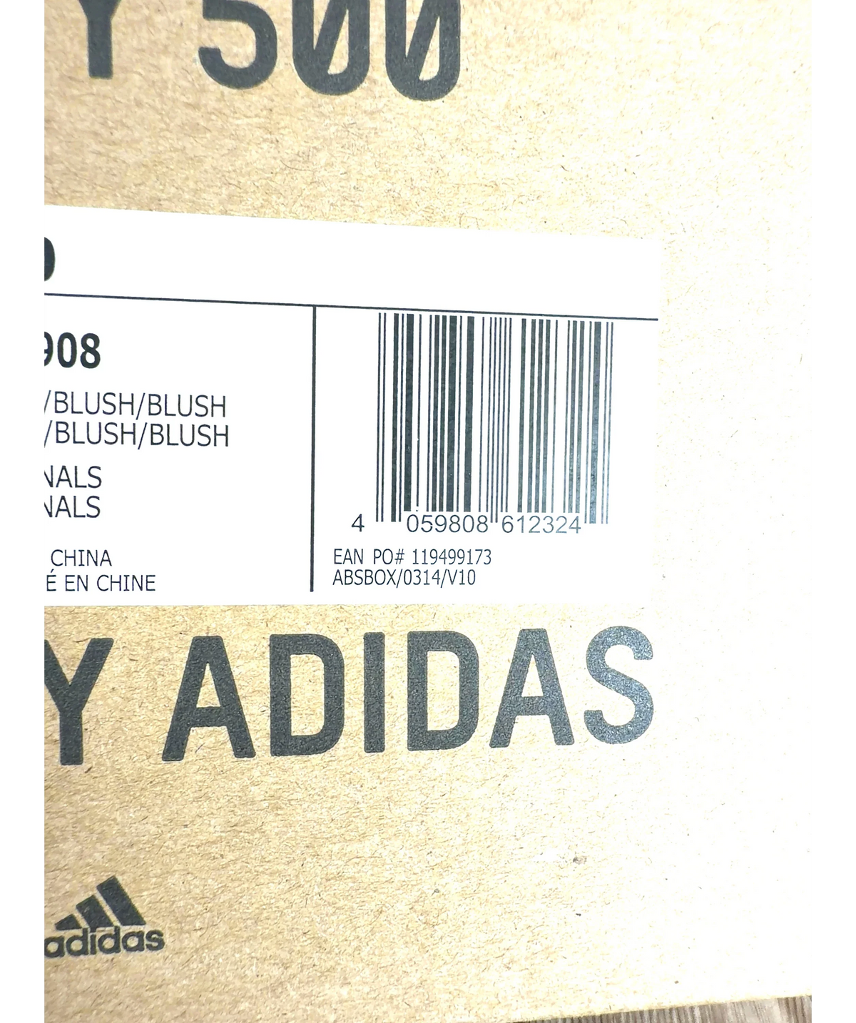 adidas Beige Yeezy 500, size UK 7 EU 41 👞 — care label