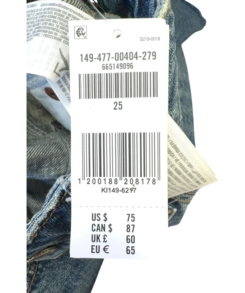 ABERCROMBIE & FITCH Blue Curve Love High Rise Loose Shorts, size W25 — additional view