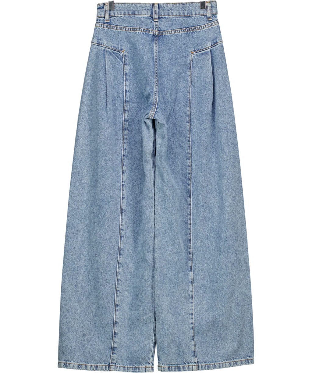 Michelle Keegan Blue Seam Detail Wide Leg Jean, size UK 8 — back