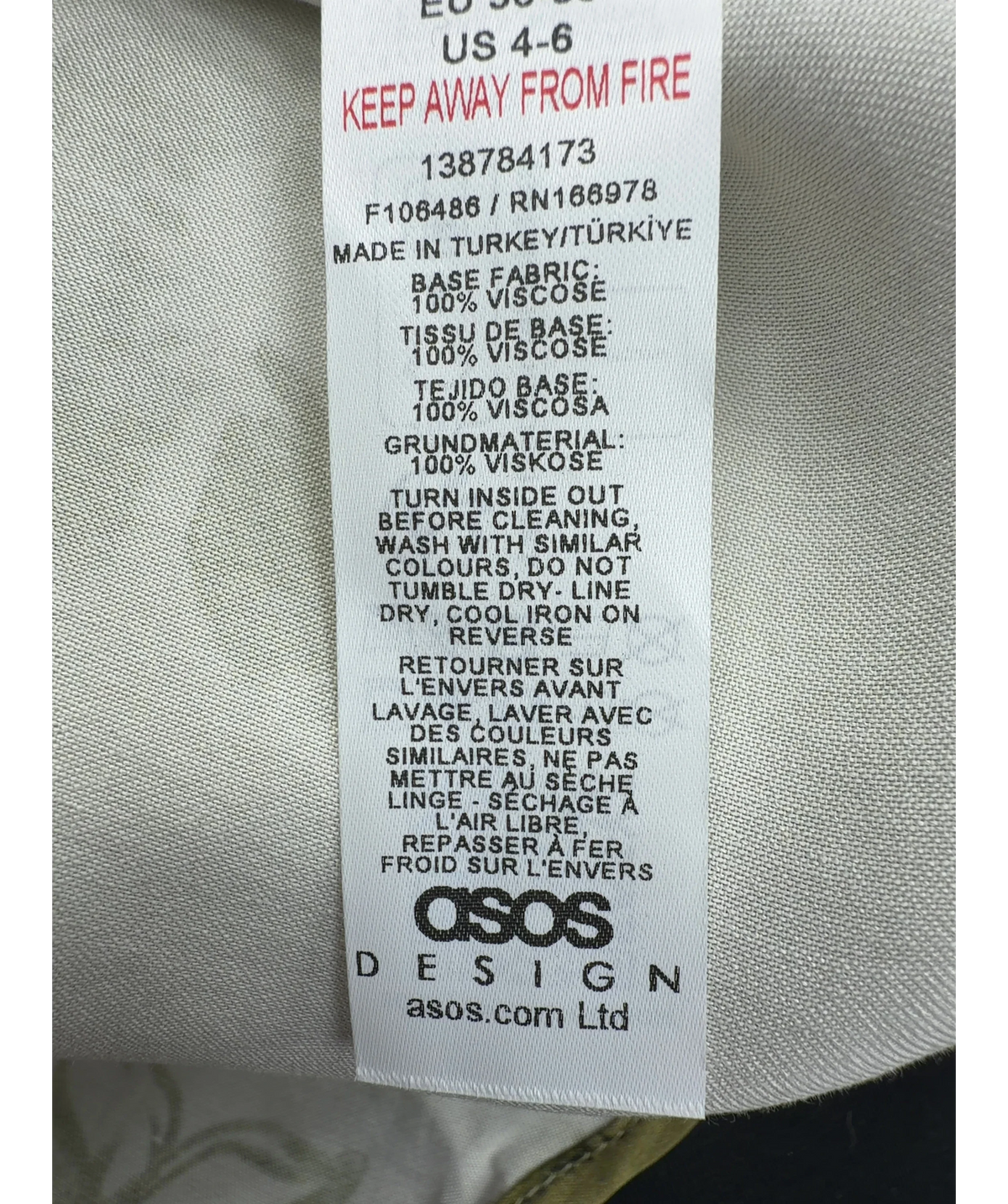 ASOS Green drawstring detail bias maxi skirt co-ord, size UK 8 — label