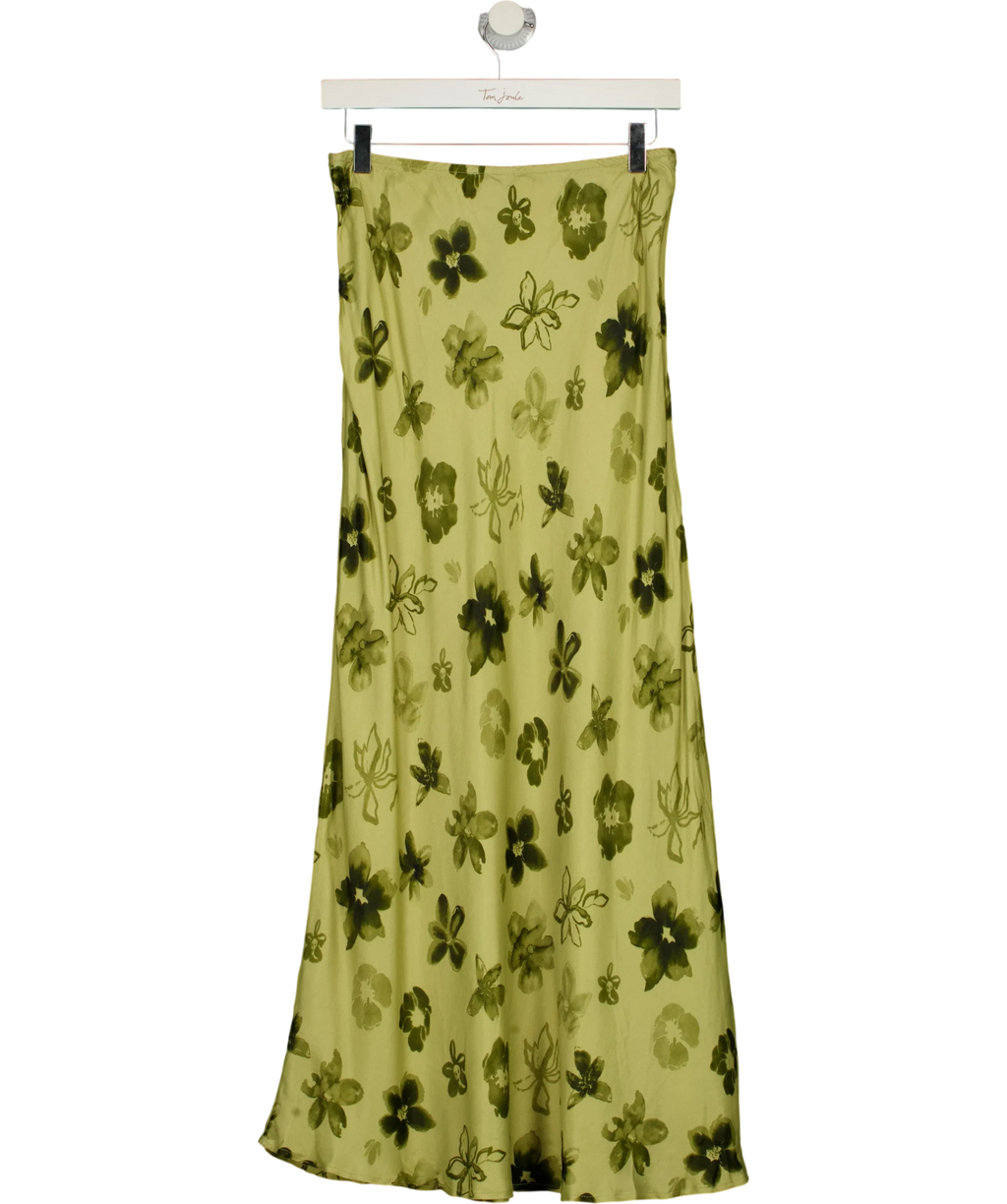 ASOS Green drawstring detail bias maxi skirt co-ord, size UK 8 — back