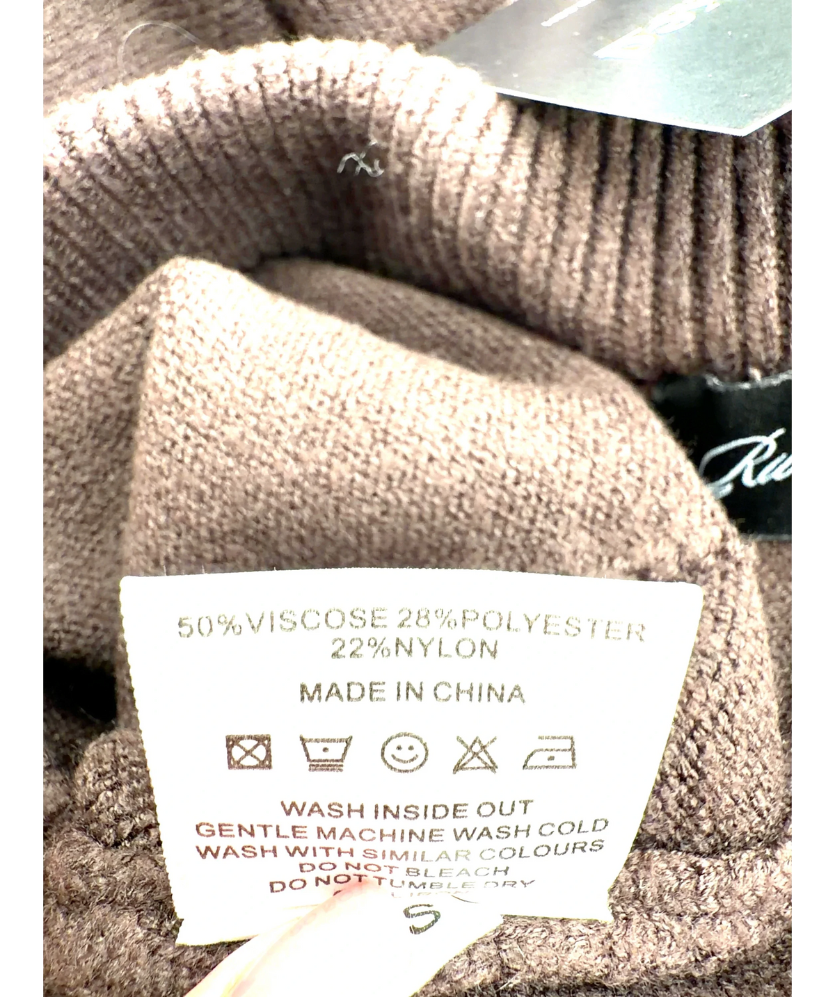 Ru & Rocka Brown Brown Knit Joggers, size UK S — label