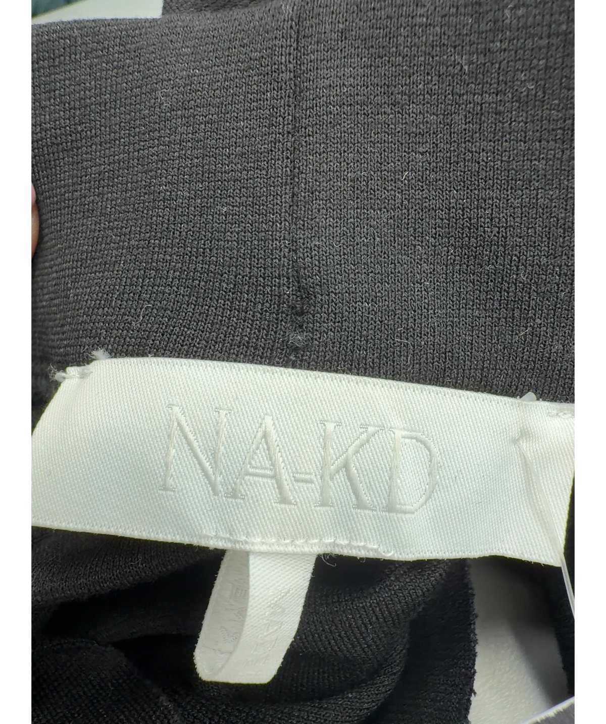 NA-KD Black Waist Tie Pants, size UK S — detail