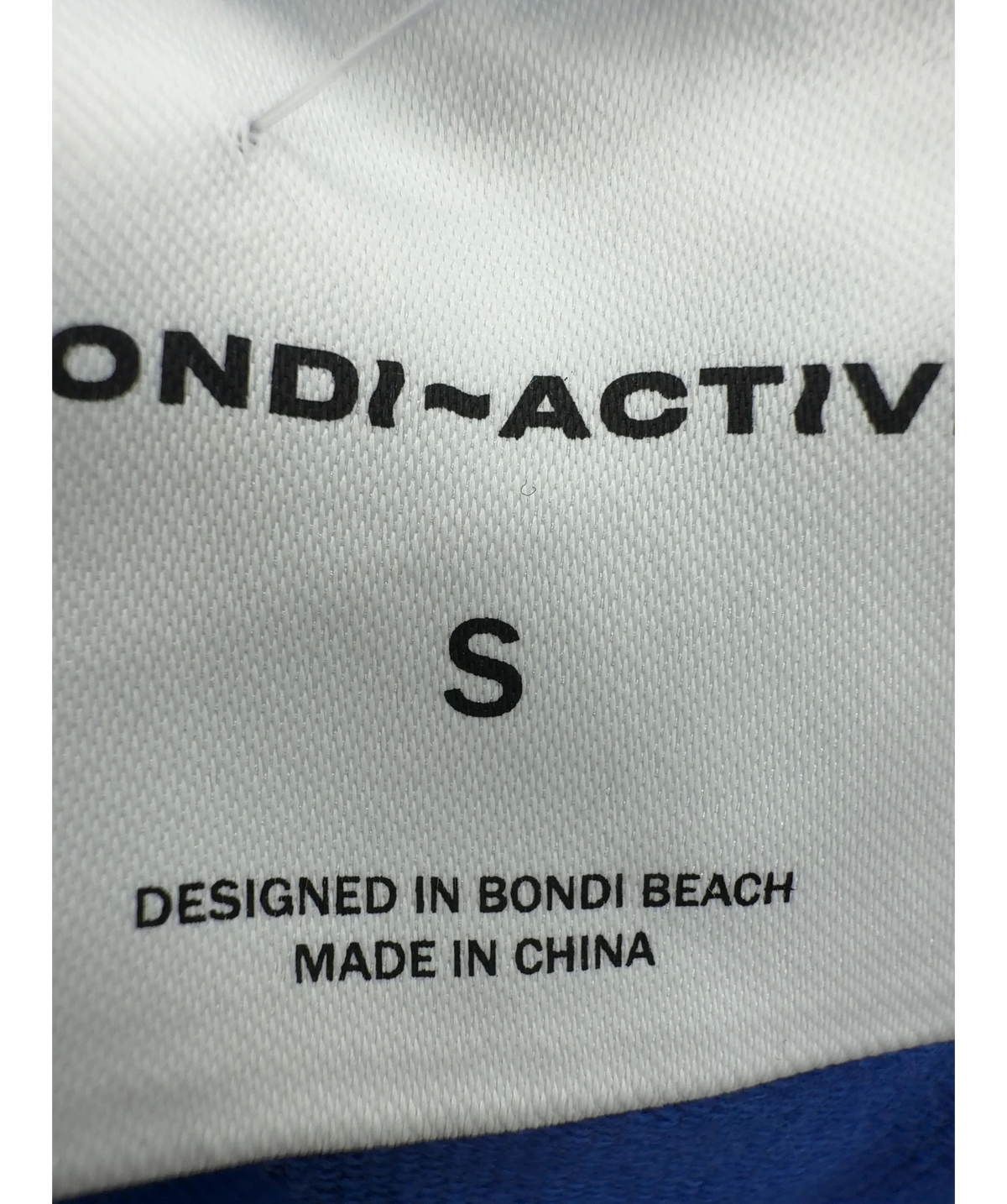 Bondi Born Blue relaxed blue cotton shorts, size UK S — care label