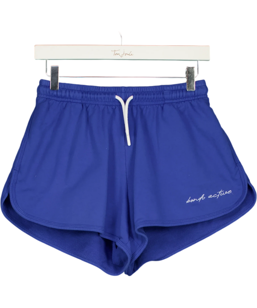 Bondi Born Blue relaxed blue cotton shorts, size UK S — front