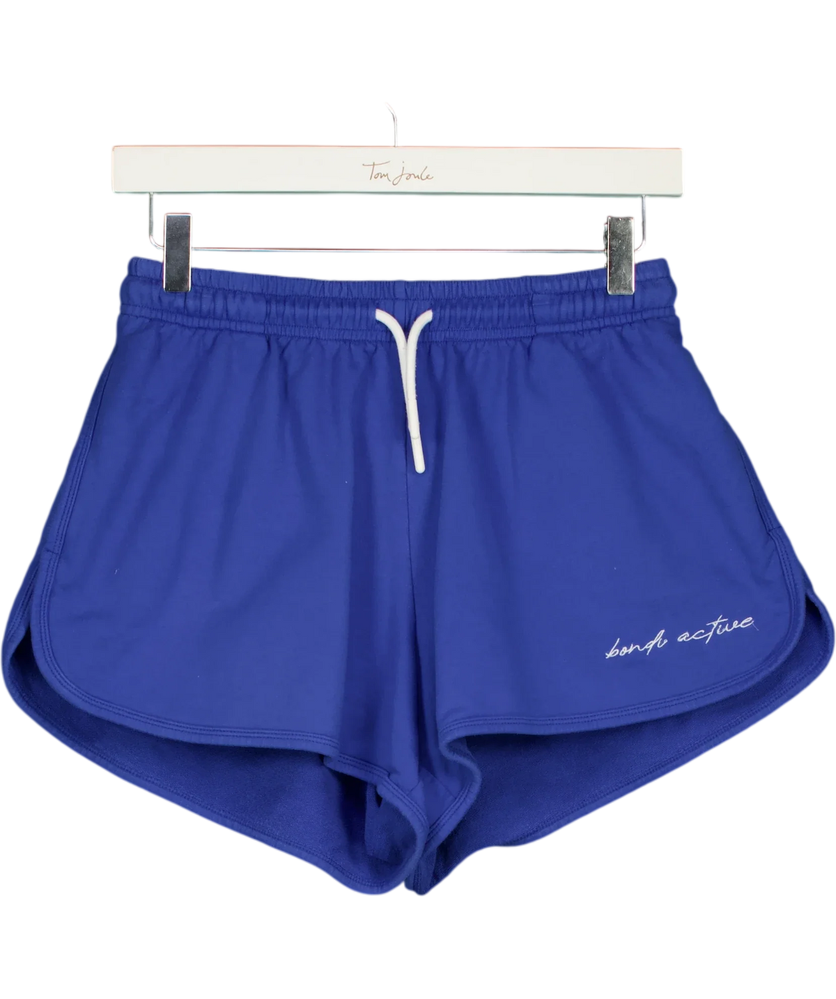 Bondi Born Blue relaxed blue cotton shorts, size UK S — front