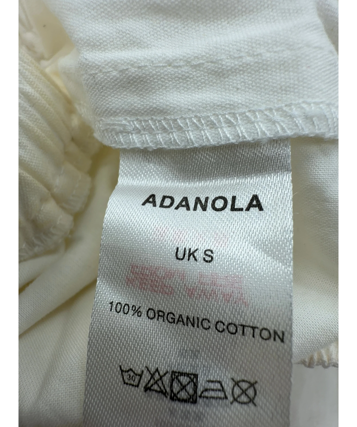 Adanola Cream Colour, size UK S — care label
