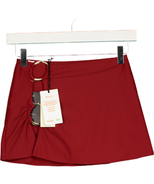 Bikini Bible Bohemia Ring Detail Mini Skirt Red UK XS
