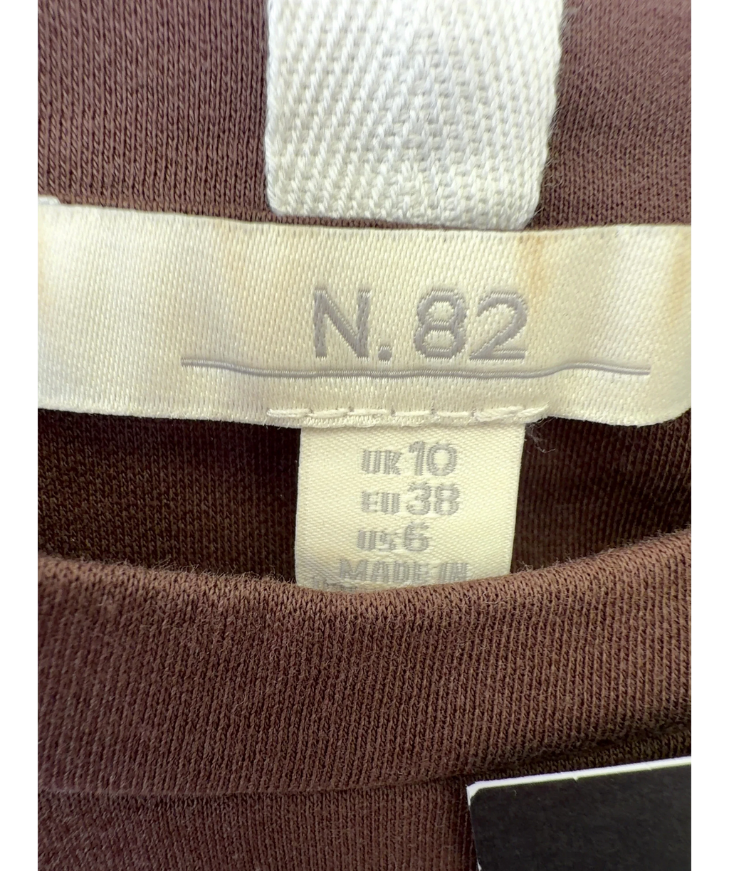 Next Brown Heavyweight Short Sleeve Crew Neck T-Shirt, size UK 10 — detail