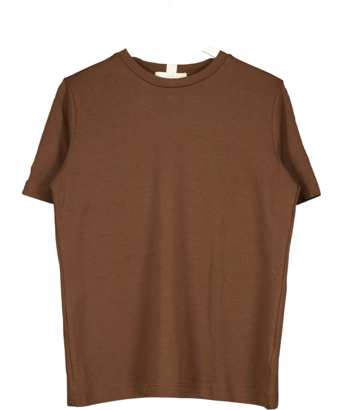 Next Brown Heavyweight Short Sleeve Crew Neck T-Shirt, size UK 10 — front