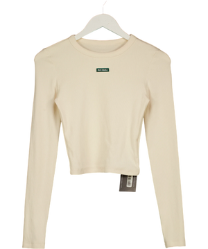 Ru & Rocka Ribbed Crop Top White UK S