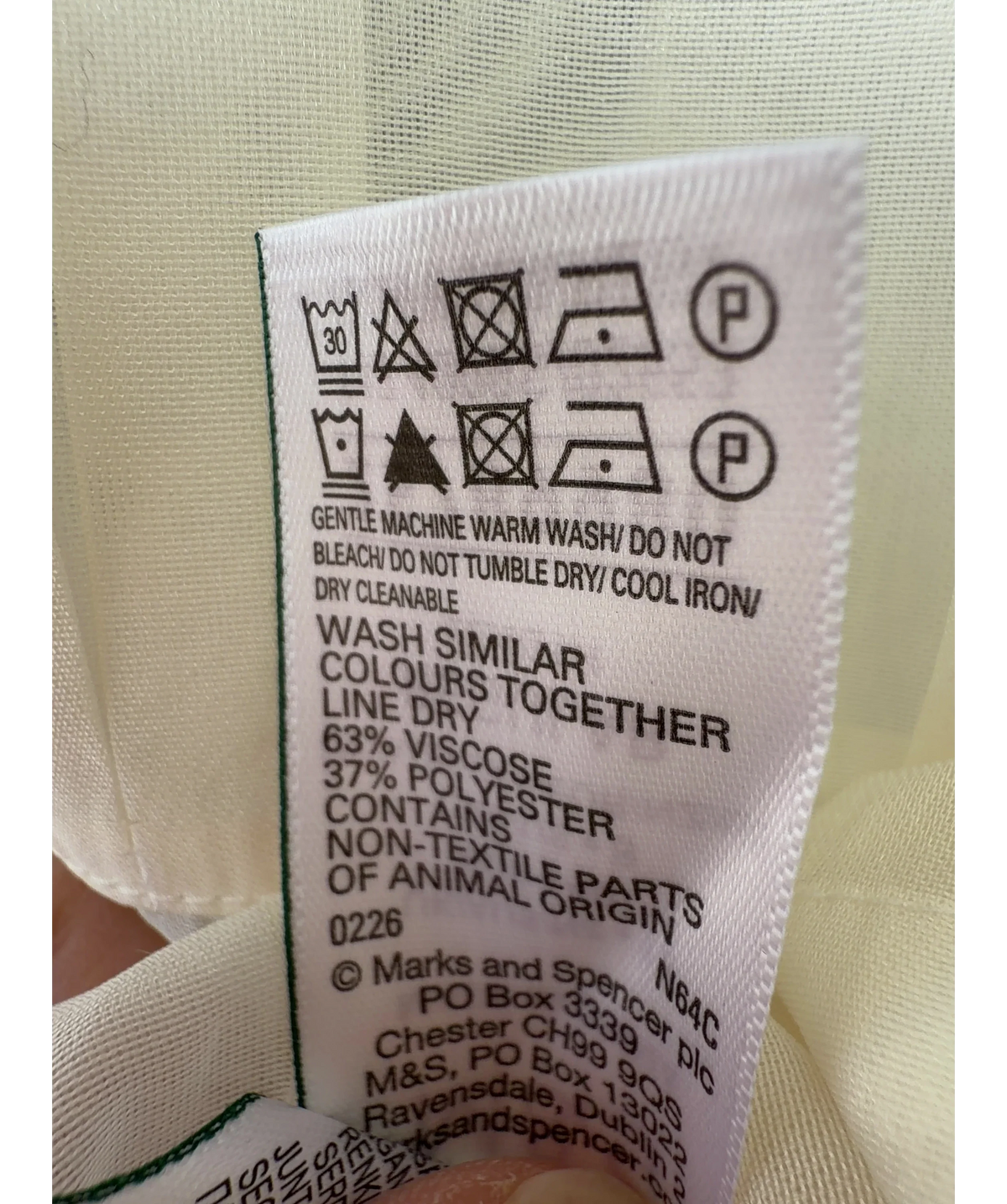 Marks & Spencer Cream Sheer Collared Utility Shirt, size UK 12 — label