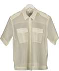 Marks & Spencer Cream Sheer Collared Utility Shirt, size UK 12 — front