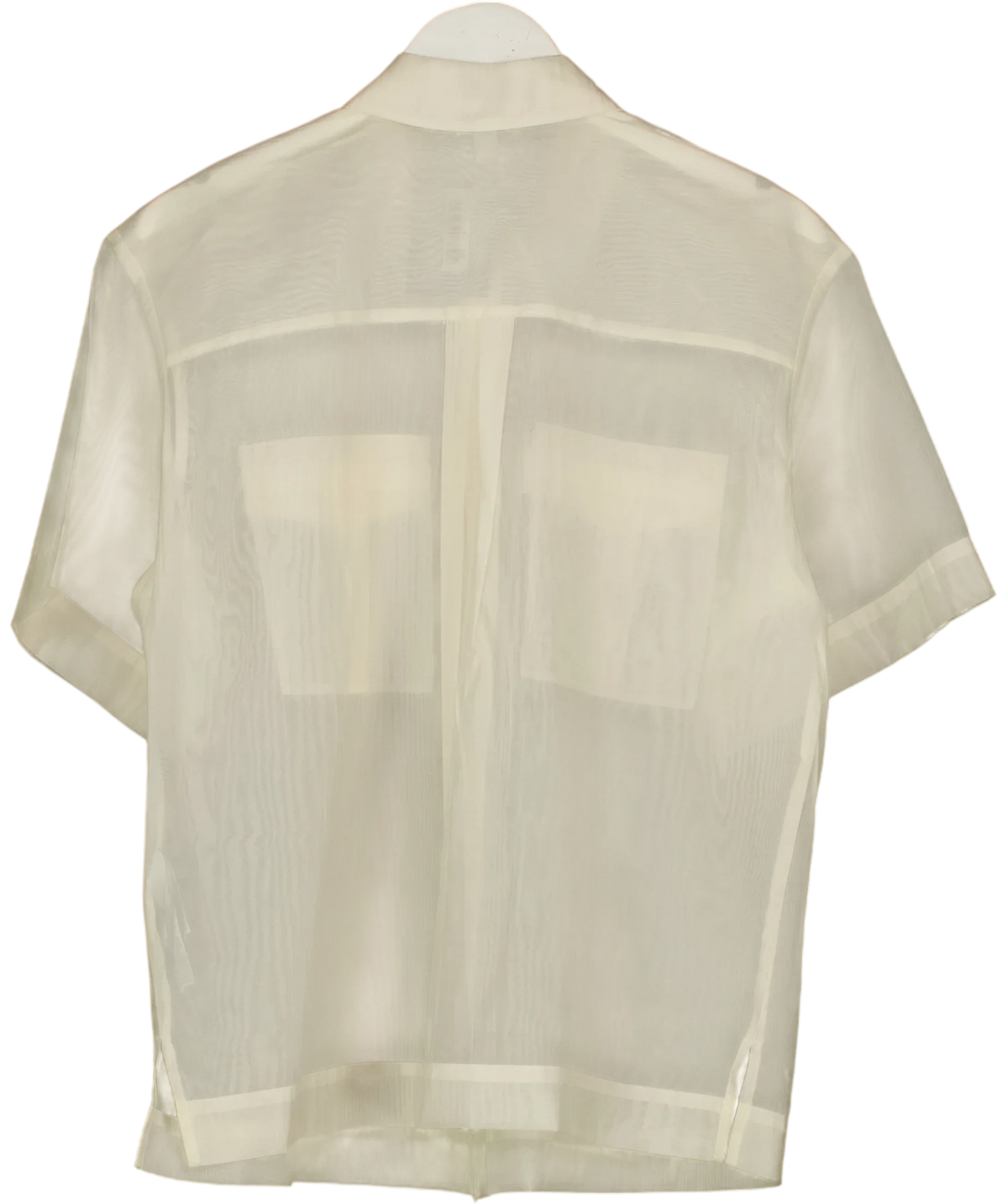 Marks & Spencer Cream Sheer Collared Utility Shirt, size UK 12 — back