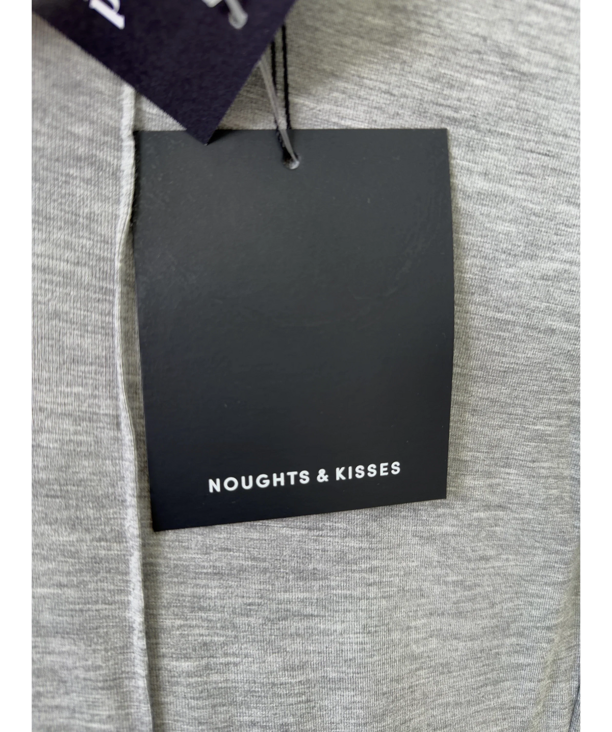 Noughts & Kisses Grey REIA Grey Soft Touch Polo Neck Top, size UK XS — detail