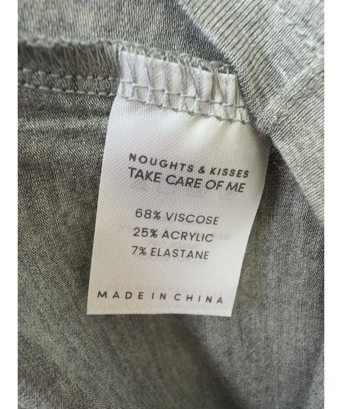 Noughts & Kisses Grey REIA Grey Soft Touch Polo Neck Top, size UK XS — label