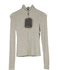 Noughts & Kisses Grey REIA Grey Soft Touch Polo Neck Top, size UK XS — front