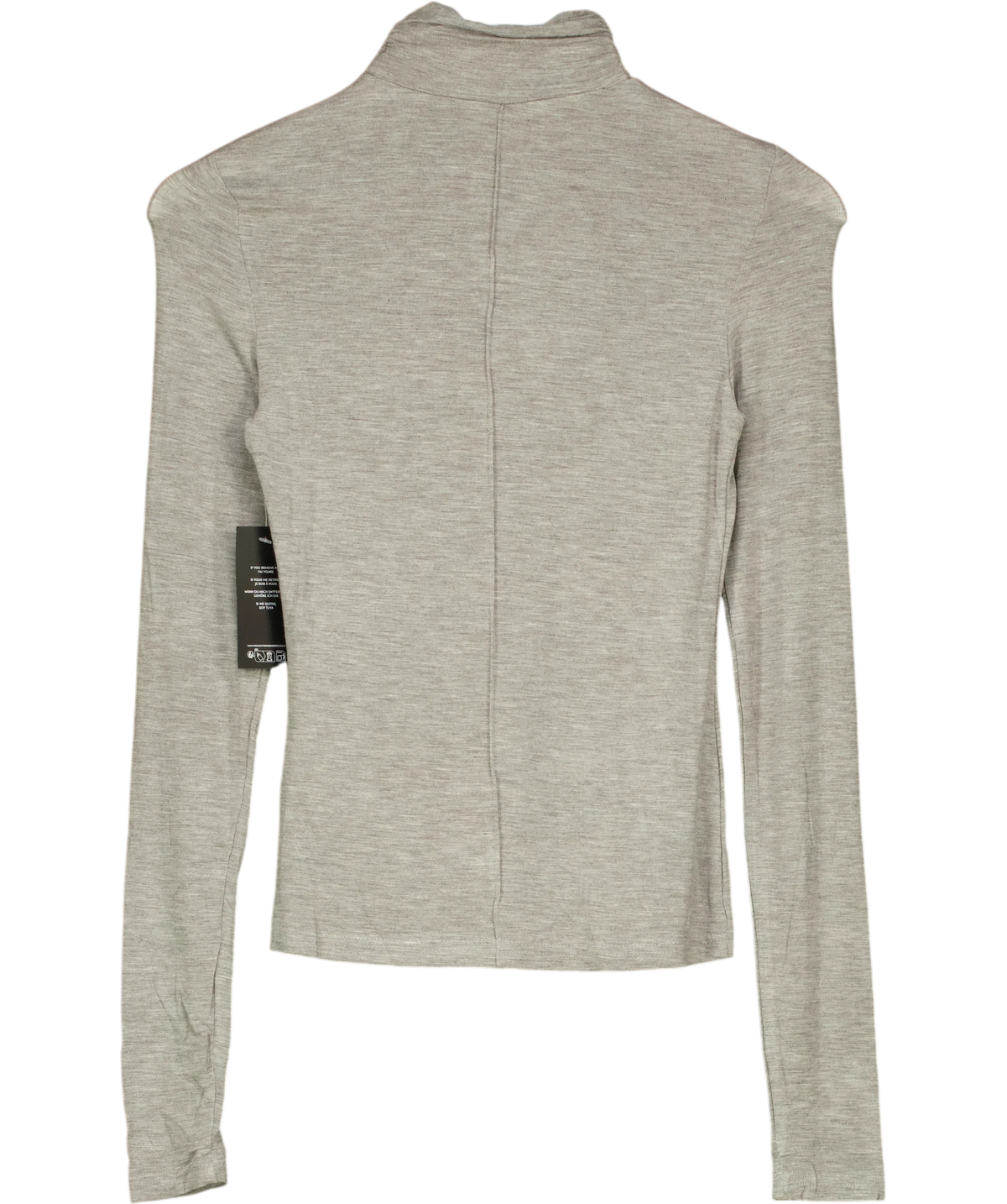Noughts & Kisses Grey REIA Grey Soft Touch Polo Neck Top, size UK XS — back